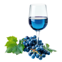 Blue grapes wine front view isolate on transparency background png