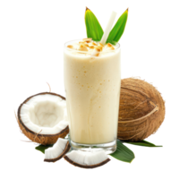 Coconut Smoothie drink front view isolate on transparency background png