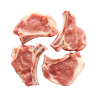raw pork chops on a transparency background png