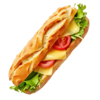 a sandwich with cheese and tomatoes on a transparency background png