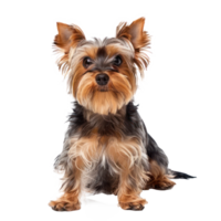 Yorkshire Terriers front view full body isolate on transparency background png