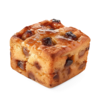 a piece of cake with raisins on transparency background png