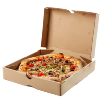 pizza box with pizza in it on a transparency background png