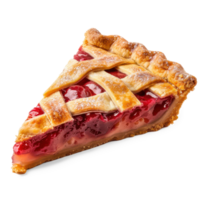 a slice of pie with cherry on transparent background png
