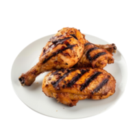 grilled chicken on a plate on a transparent background png