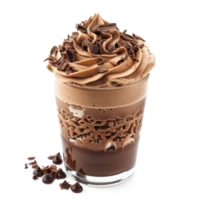 chocolate milkshake with whipped cream and chocolate chips png