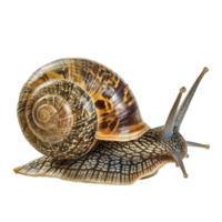 Snail side view full body isolate on transparency background, png