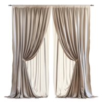 Modern Curtains front view full length isolate on white background, png