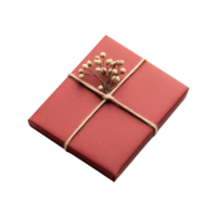 Gift-wrapped christmas present isolated on white background decorative style festive atmosphere close-up view png