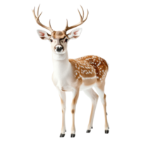 Rudolph the reindeer in front view isolated on white background animal photography studio conceptual png