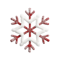 Intricate red and white snowflake design isolated on white background front view nature aesthetics png