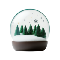 Snow globe displaying winter scene isolated on white background home decor front view festive vibe png