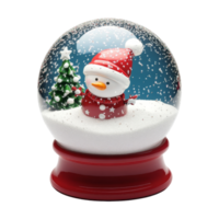Festive snow globe with snowman cozy indoor setting holiday decor joyful atmosphere png