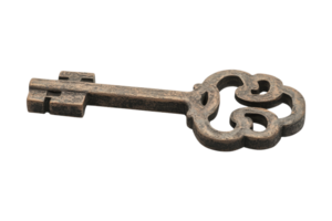 Isolated key symbol on front view conceptual image for design and security png
