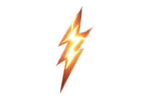 Dynamic lightning bolt symbol for graphic design png