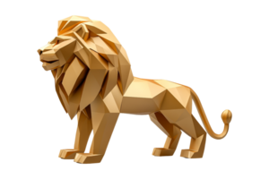 Majestic lion symbol 3d render front view animal art png