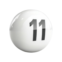 Exciting game of chance number 11 lottery ball studio setting high energy close-up view png