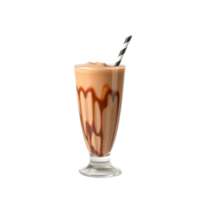 A chocolate milkshake with a straw png