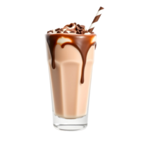 A chocolate milkshake with a straw png