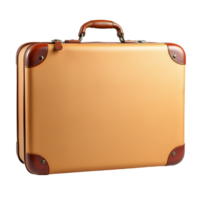 A tan suitcase with leather handles png