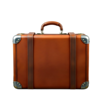 A brown suitcase with handles on a black background png