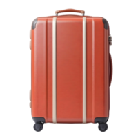 A red suitcase with wheels on a black background png