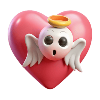 glad ängel innehav en ljus hjärta png