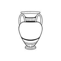 An illustration of a vase with a black and white outline vector