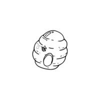 A drawing of a bee in a beehive vector