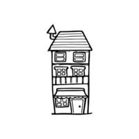 A drawing of a house with a window vector
