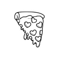 A slice of pizza with hearts on it vector