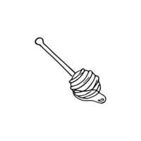 A black and white drawing of a spoon with a spoon vector