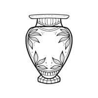 An illustration of a vase with leaves vector