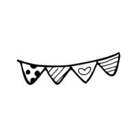 A black and white drawing of a bunting vector