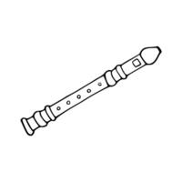 A black and white drawing of a flute vector