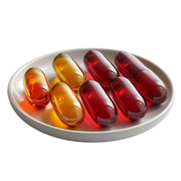 Multicolored Pills on Plate Transparent Background png