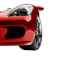 Bright Orange Car with Clean Design on Transparent Background png