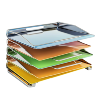 a stack of colorful folders on a white background png