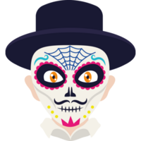 dia de los muertos skull costume isolated png