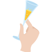 champagne cup toasting with hand icon png
