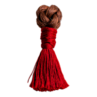 decorativo nó com vermelho pendão e intrincado corda textura png
