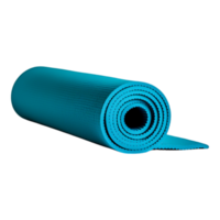 Vibrant Blue Yoga Mat Rolled Up for Home Fitness and Exercise Use png