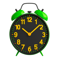Vibrant Green Alarm Clock Displaying Time with Yellow Markings png