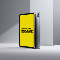 realistic tablet PC mockup frame with angle blank screen. psd