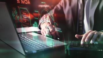 Artificial intelligence in data processing for business. video