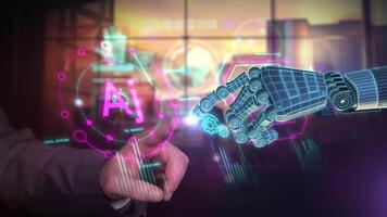 Interaction with the digital world of artificial intelligence. video