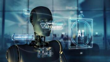 Artificial intelligence operates in virtual digital space. video