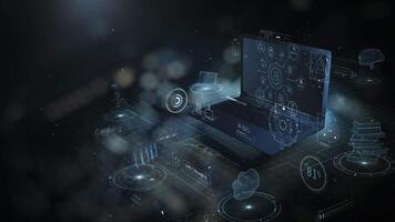 Animated infographics highlighting collaboration based on digital technologies video