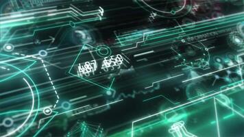 Artificial intelligence data flow in digital space. video