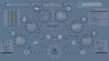 Infographic animation on the theme of modern devices and programming. video